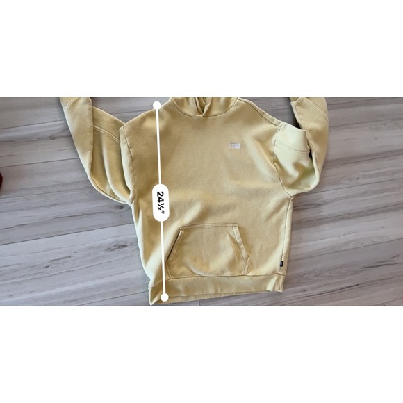 Vans ComfyCush Pullover Hoodie XS | Yellow Fleece Sweatshirt Small Logo - Picture 6 of 6